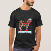 Zebra Christmas Santa Hat Cute Animals Xmas Lights Tシャツ (正面)