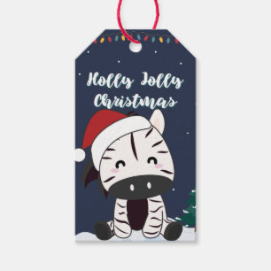 Zebra Christmas Zebras Winter Animals Gift Tags ギフトタグ