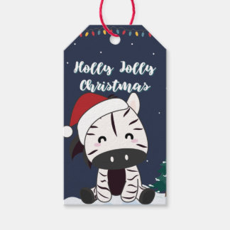 Zebra Christmas Zebras Winter Animals Gift Tags ギフトタグ