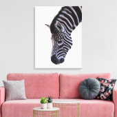 Zebra Close-Up | Black & White Wildlife Wall Art キャンバスプリント (インサイチュ (リビング))