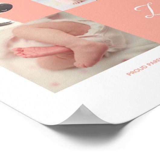 Zebra Confetti • Alphabet Monogram Adorable Baby S ポスター (角)