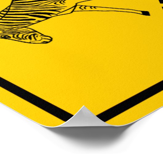 Zebra Crossing Highway Sign ポスター (角)