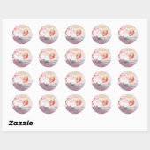 Zebra Cute Bow Baby Girl Announcementシール ラウンドシール (シート)
