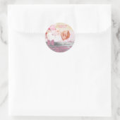 Zebra Cute Bow Baby Girl Announcementシール ラウンドシール (バッグ)