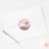 Zebra Cute Bow Baby Girl Announcementシール ラウンドシール (封筒)