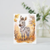 Zebra Foal in Autumn Grassland シーズンポストカード (スタンド正面)