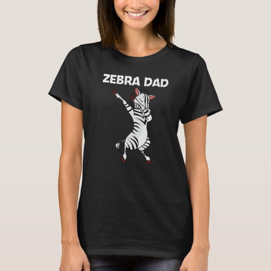 Zebra For Dad Father African Zoo Animal Tシャツ (正面)