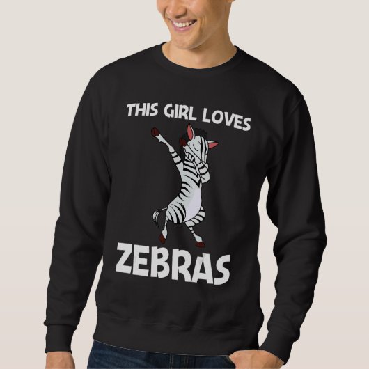Zebra For Girls Kids African Zoo Animal  1 スウェットシャツ (正面)