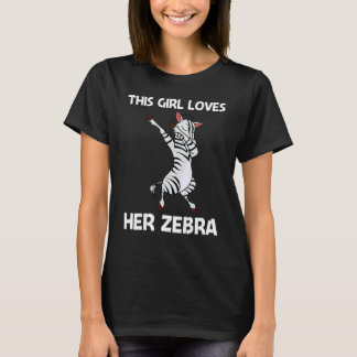 Zebra For Girls Kids African Zoo Animal Tシャツ