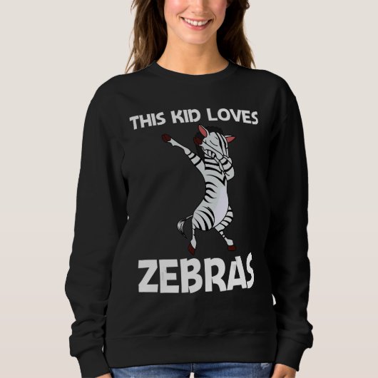 Zebra For Kids Boys African Zoo Animal スウェットシャツ (正面)