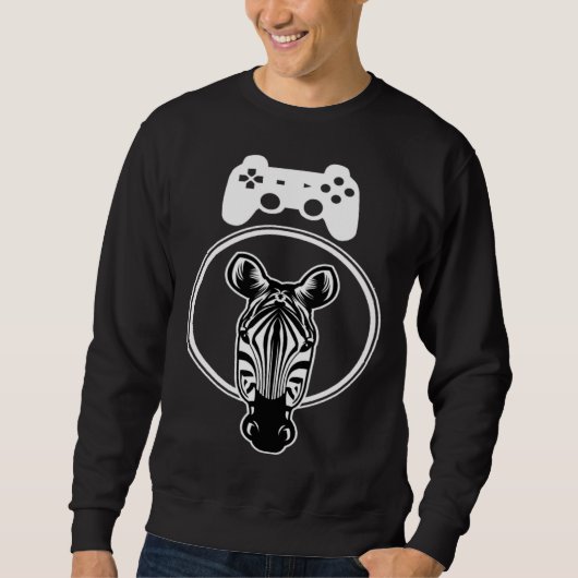 Zebra Gamer Controller Graphic For Gamer Kids スウェットシャツ (正面)
