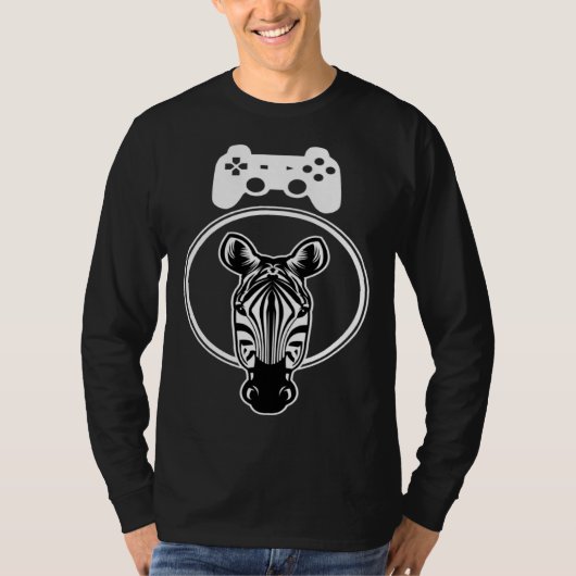 Zebra Gamer Controller Graphic For Gamer Kids Tシャツ (正面)