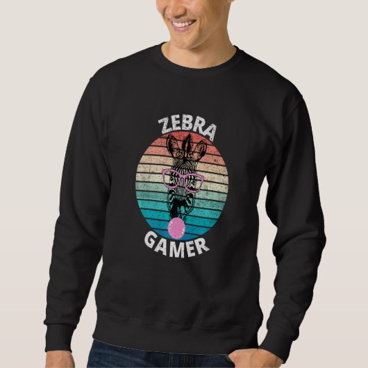 Zebra Gamer Graphic For Gamer Kids Men & Women スウェットシャツ (正面)