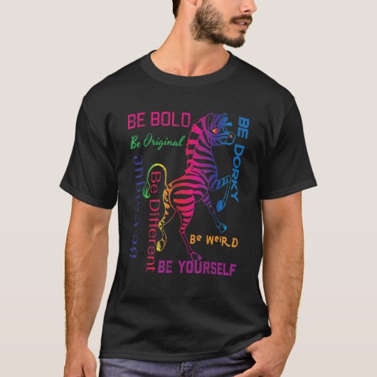 Zebra Graphic Be はっきりした Yourself Be 風変わり Uniq Tシャツ (正面)