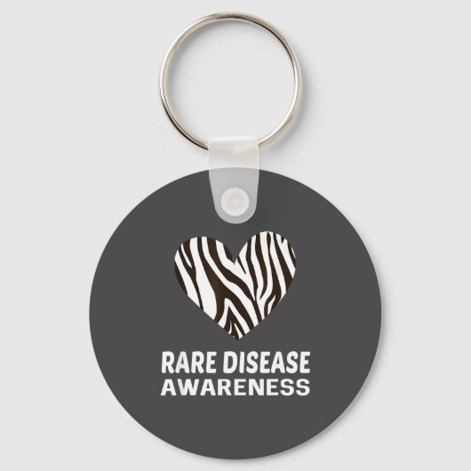 Zebra Heart Rare Disease Awareness Gift 2020  キーホルダー (正面)