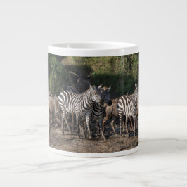 Zebra Herd Personalize Name真剣に ジャンボコーヒーマグカップ