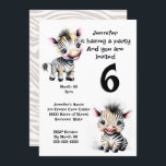 Zebra jungle safari kidsテーマANY AGE印刷可能 招待状<br><div class="desc">おもしろいとトレンディー3D aiは、文字テンプレートを搭載したカーキの背景に甘く微笑む可愛らしいベビーのシマウマを搭載したグラフィックを生成カスタムし、誕生日の男の子や女の子の年齢のための大きな白テンプレートと背中に白とタンのゼブラ印刷ストライプを。ジャングル、サファリ、野生動物や野生動物の夏のおもしろい誕生日パーティーテーマに最適子供へ。インスタントダウンロードには、招待の前後の両方が含まれる。</div>
