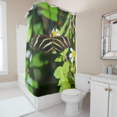 Zebra Longwing Butterfly シャワーカーテン (インサイチュ)