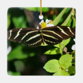 Zebra Longwing Butterfly セラミックオーナメント (裏面)