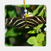 Zebra Longwing Butterfly セラミックオーナメント (正面)