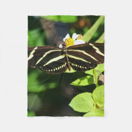 Zebra Longwing Butterfly フリースブランケット