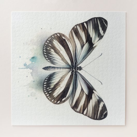 Zebra Longwing Butterfly AREF281 - Watercolor ジグソーパズル (横)