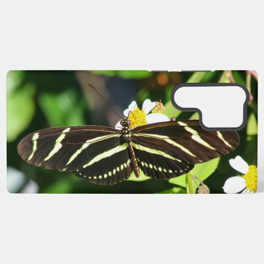 Zebra Longwing Butterfly Samsung Galaxyケース (裏面横)