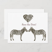 Zebra Love日付の保存 案内ポストカード (正面/裏面)