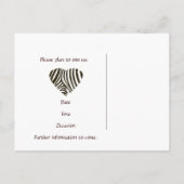 Zebra Love日付の保存 案内ポストカード (裏面)