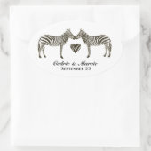 Zebra Love Save the Dateスタンプ 楕円形シール (バッグ)
