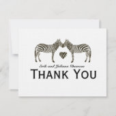 Zebra Love Thank パーソナライズされた You Note 招待状 (正面)
