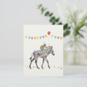 Zebra Monkey balloon party Antwoordkaart 出欠カード (スタンド正面)