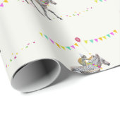 Zebra Monkey Balloon Party gift wrapping paper ラッピングペーパー (ロールコーナー)