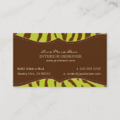 Zebra Olive Chocolate名刺 名刺 (裏面)