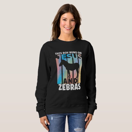 Zebra Outfit for Zebra Lovers for Boys Premium スウェットシャツ (正面フル)