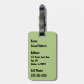 Zebra Palm Aloha Hawaiian Tropical  - Green ラゲッジタグ (裏面縦)