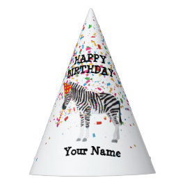 Zebra Partying – 誕生日パーティーで動物 パーティーハット