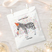 Zebra Partying – 誕生日パーティーで動物 フェイバーバッグ (クリップ留めされた状態)