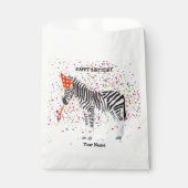 Zebra Partying – 誕生日パーティーで動物 フェイバーバッグ (正面)