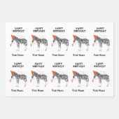 Zebra Partying – 誕生日パーティーで動物 ラッピングペーパーシート (正面2)