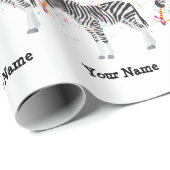 Zebra Partying – 誕生日パーティーで動物 ラッピングペーパー (ロールコーナー)