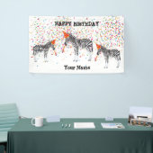 Zebra Partying – 誕生日パーティーで動物 横断幕 (トレードショー)