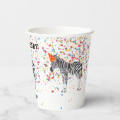 Zebra Partying – 誕生日パーティーで動物 紙コップ (裏面)