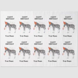 Zebra Partying – 誕生日パーティーで動物 薄葉紙