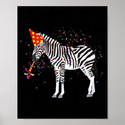 Zebra Partying Animals Having A Party  ポスター (正面)