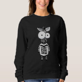 Zebra  Pattern Barcode Message スウェットシャツ (正面)