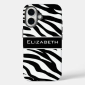 Zebra Pattern Black and White Personalized  Case-Mate iPhoneケース (裏面)