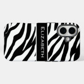 Zebra Pattern Black and White Personalized Case-Mate iPhoneケース (裏面 (横))