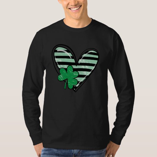Zebra Pattern Shamrock St Patricks Day Lucky Irish Tシャツ (正面)