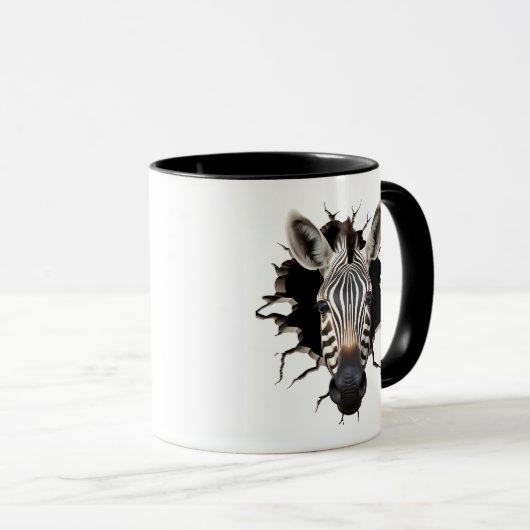 Zebra Peeking Through マグカップ (正面右)